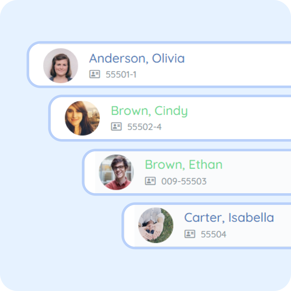 employees repo product image Employee directory dashboard in PurelyHR showing staff profiles, employee records and organizational structure management