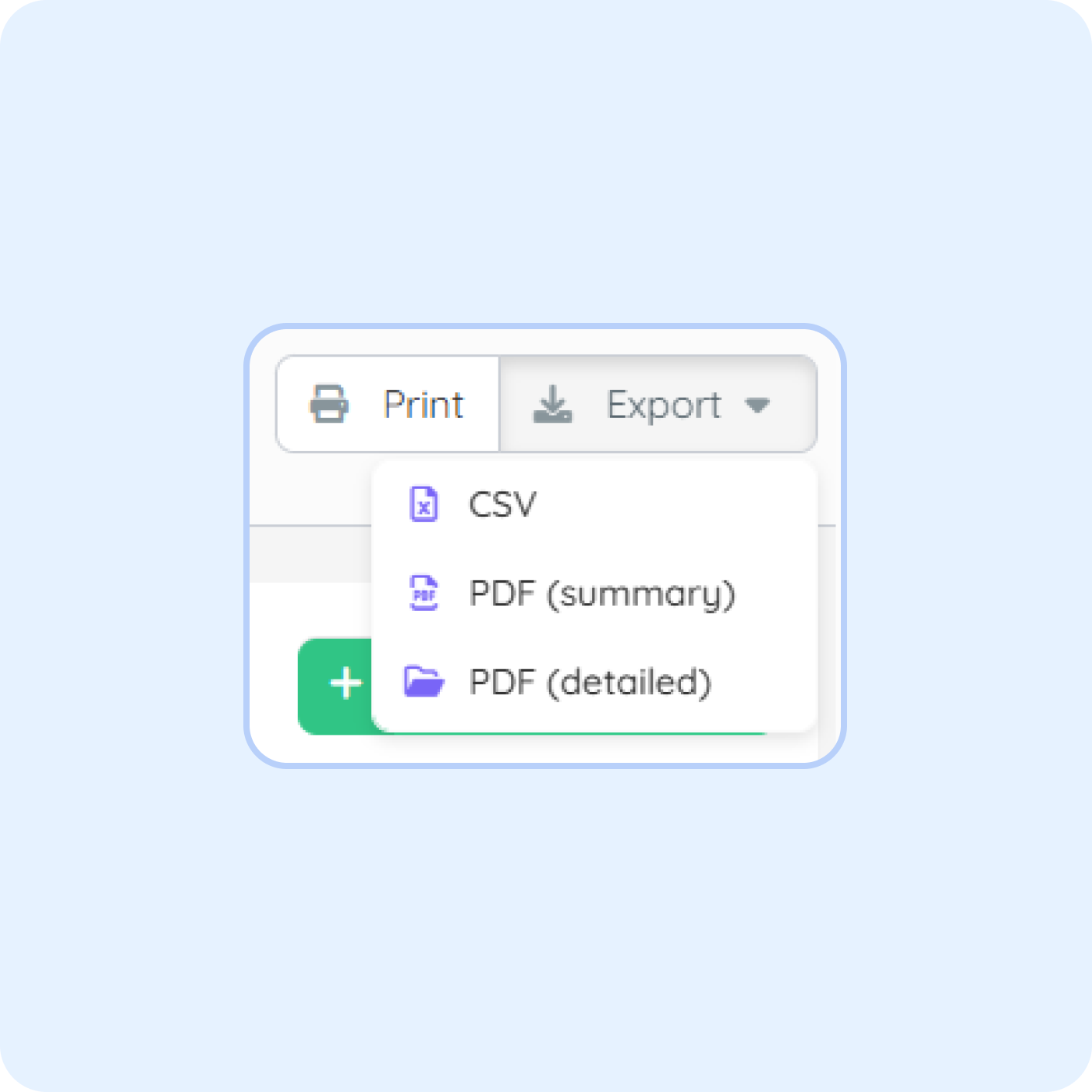 employee time tracking report exports Employee time tracking reports in PurelyHR showing CSV exports, PDF reporting and workforce data reporting tools